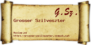 Grosser Szilveszter névjegykártya