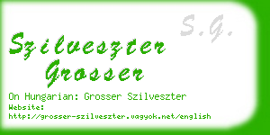 szilveszter grosser business card